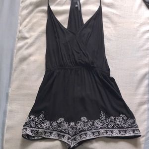 Floral Trim Romper
